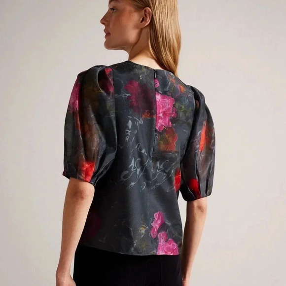Ted Baker Ayymee Printed Puff Sleeve Blouse - Picture 3 of 15